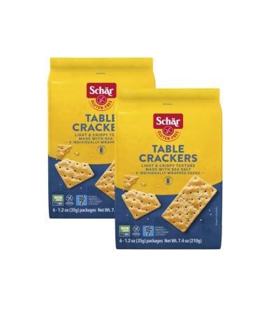 Schar - Table Crackers - Certified Gluten Free - No GMO's, Lactose, or Wheat - (7.4 oz) 2 Pack 7.4 Ounce (Pack of 2)