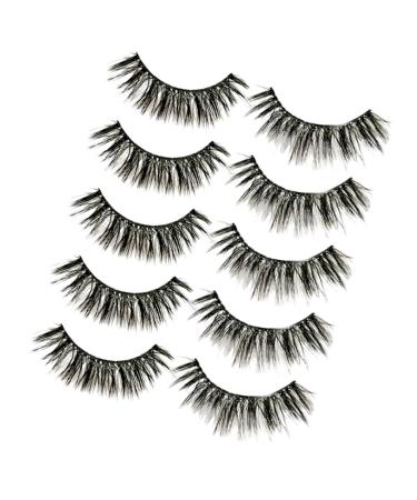Beavorty 5 Pairs natural false lashes natural false eyelashes natural fake lashes cross eyelashes natural fake eyelashes dense eyelash natural eyelashes European and American 3d