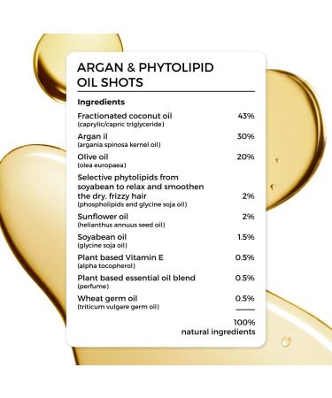 BRILLARE Heavy Moisturising Oil Shots - Argan Oil, Shea Seed, Soybean & Chamomile - Dry & Damaged Hair - 8x6ml - Buy Online on GoSupps.com