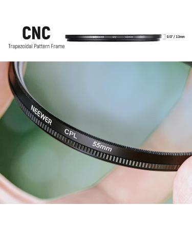 NEEWER 55mm Filter and Lens Accessories Kit with Lens Cap, Lens Hoods, Filter Pouch, Safety Tether, Cleaning Cloth - ND2 ND4 ND8 UV CPL FLD - Buy Online on GoSupps.com