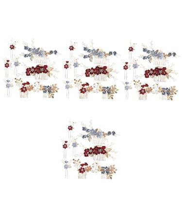 Housoutil 8 Sets Bridal Headwear Hair Accessories for Women Wedding Rhinestone Barrettes Bridal Hair Combs Bridal Hair Clip Side Wedding Hair Clips Vintage Hair Clips Aquamarine Dress Miss