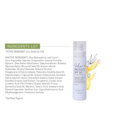 DeVita Solar Protect SPF30 Sunscreen for Face, Neck & Decollete - Vegan Age-Defying Moisturizer with Aloe-Hyplex - UVA/UVB Protection for Dry, Mature, Normal Skin - Buy Online on GoSupps.com