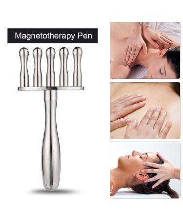 Buy Hohxfyp Acupuncture Pen - Stainless Steel 5 Fork Magnetotherapy Tool for Deep Tissue Massage (6.3 inch Silver) | Manual Acupressure for Face & Body - Buy Online on GoSupps.com