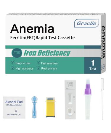 Iron Deficiency Test Kit at-Home Iron Test Kit for Anemia,Accurate & Easy to Monitor Iron Levels, Suitable for Both Children and Adults. 1 Count (Pack of 1) 1.0