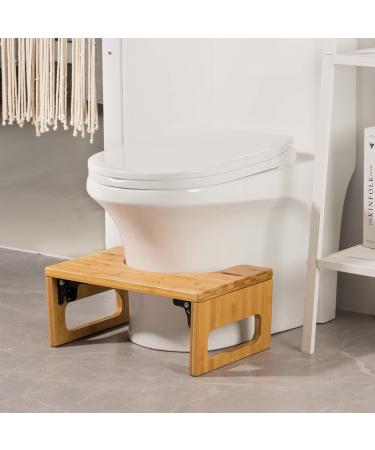 AmazerBath 7 Bamboo Toilet Stool - Collapsible Poop Stool, Natural Color - Pack of 1 - Buy Online on GoSupps.com