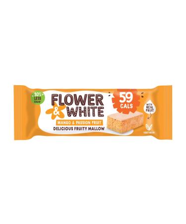 Flower & White Mango & Passion Fruit Fruity Mallow Bars Low Calorie 59 Calories Per Bar Made With Real Fruit Vegetarian Gluten-Free 30% Less Sugar High In Fibre Low In Fat 15 x 35g