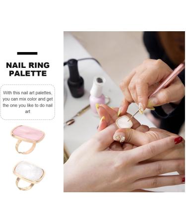 Veemoon Palettes de M lange Nail Art R sine Forme Bague Lot de 2 Plateau pour Manucure Professionnelle et Salons Ongles - Buy Online on GoSupps.com