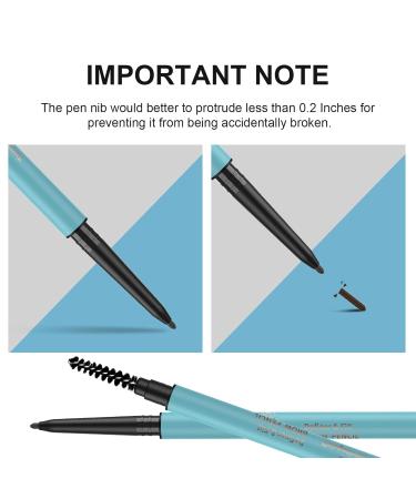 TurritopsisD Eyebrow Pencil Liner 2-Pack Dark Brown | Waterproof Long-Lasting Retractable Eyebrow Makeup with Built-in Brush for Natural Look - Buy Online on GoSupps.com