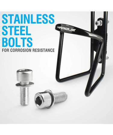 MARQUE Bike Water Bottle Holder - Lightweight Aluminum Alloy Cage for Road and Mountain Bikes - 2 Pack, Black - Buy Online on GoSupps.com