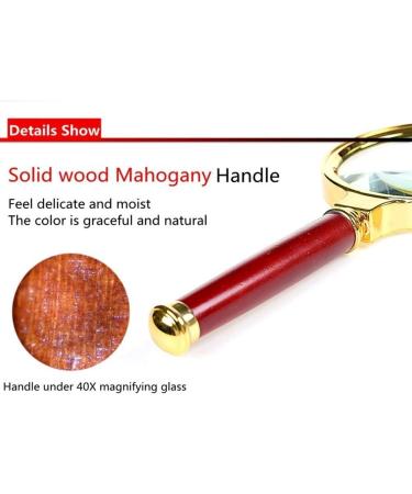 10X Glass HD Lens Redwood Handle Large Handheld Magnifier for Kids Jewellers Reading Newspaper Books Elderly The Best Gift Loupe Good Times - Buy Online on GoSupps.com