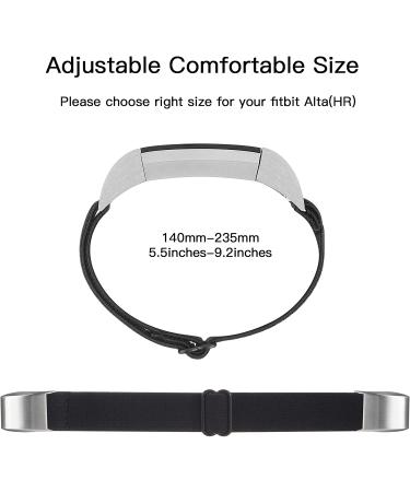 Adjustable Elastic Bands for Fitbit Alta/Alta HR - Soft Stretchy Nylon Wristbands (Black) - Buy Online on GoSupps.com