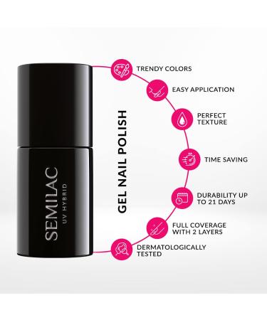 Semilac UV Nail Polish 279 Pastells Light Violet - 7ml | Premium Quality Gel Polish for International Shipping - Buy Online on GoSupps.com