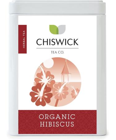 Organic Hibiscus Flowers Premium Loose Leaf Herbal Tea - Chiswick Tea Co - 50g Tin - Buy Online on GoSupps.com