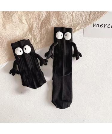 Magnetic Hand Socks Couple Holding Hands Mid-Tube Doll Socks - 4 Pcs Black - Buy Online on GoSupps.com