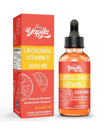 Liposomal Vitamin C 2000 mg Liquid Supplement Maximum Absorption High Strength Vegan VIT C Ascorbic Acid Non-GMO Gluten Free Soy-Free 60 ml (Pack of 1)