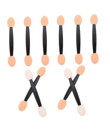 WOONEKY 200 Pcs Double Ended Eyeshadow Brush Professional Eyeshadow Sponge Brush Emulsion Black