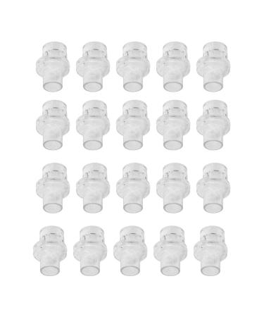 20pcs Professional Cardiopulmonary Resuscitation Face One Way Valve Shield Replacement One Way Valve Accessory (Transparent)