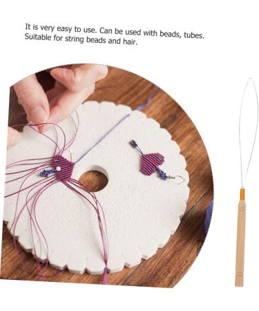 Baluue 12 Pcs Wooden Handle Wig Crochet Hair Extension Tool Pulling Hooks for Sewing Stainless Steel Khaki - Buy Online on GoSupps.com
