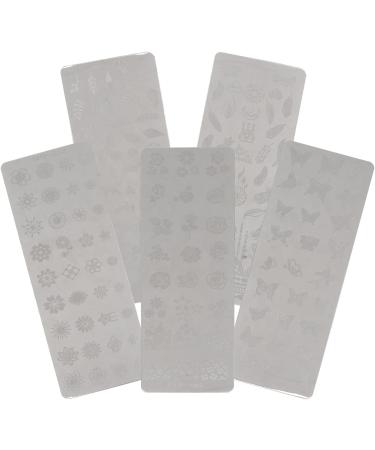Lurrose Nail Stamp Plates - 5 Flower & Leaf Stencils for DIY Manicure Art | Perfect for Vacation & Festival | Tools for Women & Girls - Buy Online on GoSupps.com