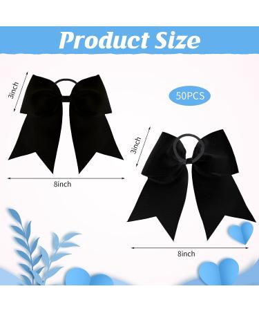 50 Pcs Large Cheerleading Bow Set - 8'' Jumbo Bows with Ponytail Holder for Teen Girls Cheerleader Outfit - College Sports Hair Accessories - Buy Online on GoSupps.com