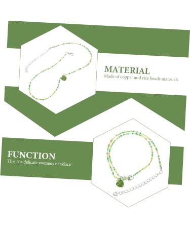 Mikinona Beaded Chocker Colorful Heart Pendant Womens Summer Accessories Beach Necklace Women Necklace Girl Set Bohemian As Shown 1 49X2CM - Buy Online on GoSupps.com