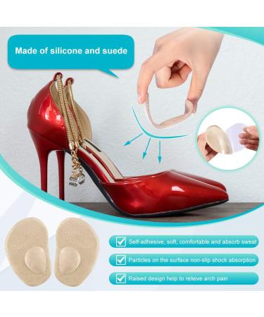 Haofy High Heel Pillow Insoles for Women - Arch Pain Relief Non-Slip Gel Metatarsal Pads 2 Pairs with Bow Support - Buy Online on GoSupps.com