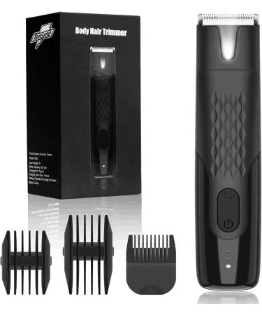 Groin Hair Trimmer for Men Electric Ball Trimmer/Shaver with Led Light Replaceable Ceramic Blade Heads PX7 Waterproof Grooming Kit 1.5Hours Runtime