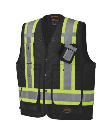 Pioneer Heavy-Duty Reflective Surveyor Work Safety Vest | Construction Reflective Surveyor's Safety Vest - Radio Pocket and Pen Slots - Buy Online on GoSupps.com