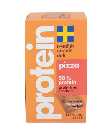 Swedish Protein Deli Grain-Free Gluten Free Keto Friendly Deli Crackers - Pizza 60g Pizza 60 g (Pack of 1)
