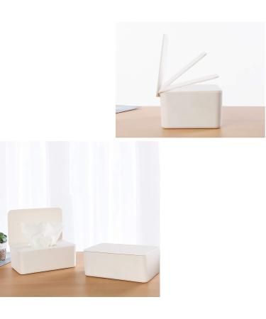 2-Piece Wet Wipes Box Set | Baby Toilet Paper Holder | Towel & Napkin Box with Lid | Gray/White Handkerchief Storage for Home - Buy Online on GoSupps.com