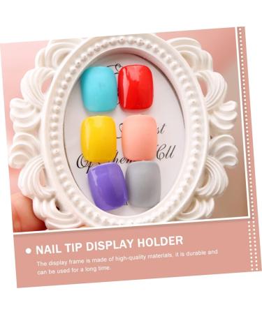 FRCOLOR Nail Display Frame Small Photo Frame Retro Photo Frame Antique Picture Frames Rustic Picture Frame Retro Picture Frame Gold Trim Nail Showing Stands White Sample Acrylic Resin - Buy Online on GoSupps.com