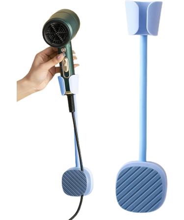 Wezalget Blow Dryer Holder Organizer 360 Degree Adjustable Wall Hair Dryer Rack Adhesive Hair Dryer Organizer No Punching with Cable Hook Blue - Buy Online on GoSupps.com