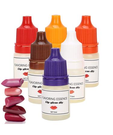 Lipstick liquid pigment set edible lipstick DIY material fragrant lip gloss make-up tool for lipstick lip gloss lip balm 5ml x 6PCs