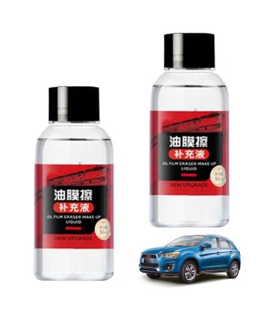 Automotive Oil Film Cleaning Brush 2Pcs Glasses Cleaner Oil Film Remover 50ml Quick-Cleaning Car Glass Oil Film Cleaner Oil Film Remover for Car Window Stain Remover for Car Oil Film Cleaning Brush