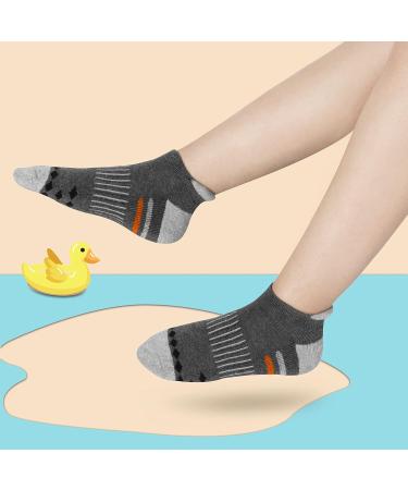 Comfoex Boys Ankle Athletic Socks - 10 Pairs Grey | Cotton Half Cushioned Socks for Kids 7-10 Years - Buy Online on GoSupps.com