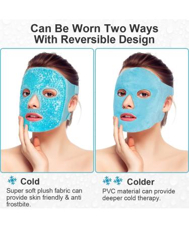 ACWOO Cooling Gel Beads Face & Eye Mask for Puffy Eyes - Hot Cold Therapy for Migraine Relief, Dark Circles, and Sinus Pain - Buy Online on GoSupps.com
