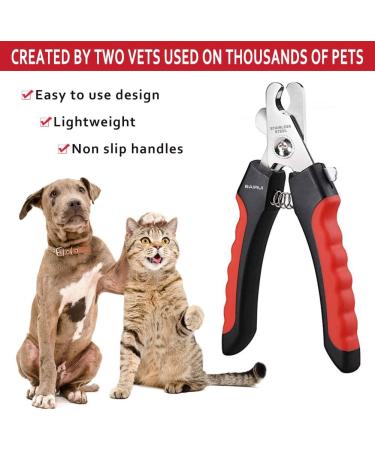 BAIRUI Dog Nail Clippers and Heavy Duty Nail Clipper for Large Dogs Professional Nail Trimmer for Dogs/Cats Pet-Nail Trimmer with Safety Guard to Avoid Over-Cutting Nails Free Nail File (Red) - Buy Online on GoSupps.com