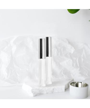 HOMSFOU Lot de 10 Tubes Circulaires Vides 10 Ml pour Gloss L vres Plastique Transparent Bouchon Argent lectroplaqu Emballage Rechargeable pour Maquillage Voyage et Usage Quotidien - Buy Online on GoSupps.com
