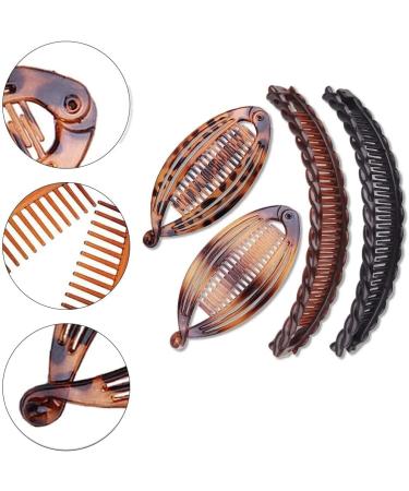 Set of 4 Double Comb Banana Hair Clips - Vintage Fishtail Hair Combs for Thick and Fine Hair - Buy Online on GoSupps.com