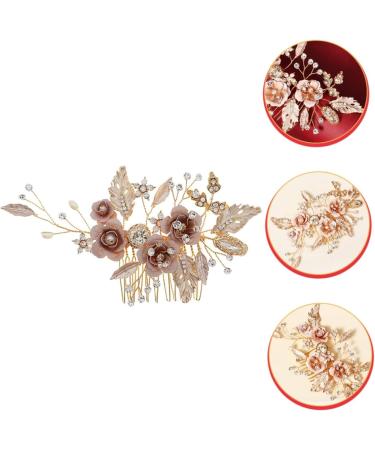 FOYTOKI Flower Leaf Comb Flower Bridal Hair Comb Rhinestone Bridal Hair Comb Bridal Hair Accessories Wedding Hair Comb Crystal Bridal Hair Comb Bride Headgear The Flowers Alloy Rhinestone - Buy Online on GoSupps.com