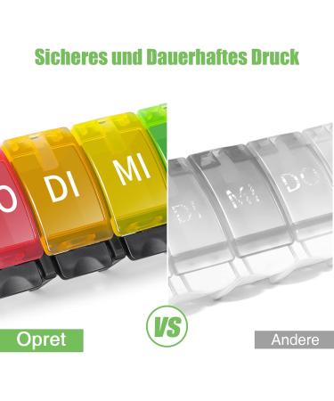 Buy Opret 7-Day Pill Organizer - German Medication Box Rainbow Colors Compact Design - Ideal for Travel & Daily Use - Buy Online on GoSupps.com
