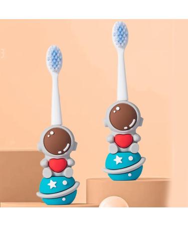 Buy Soft Bristle Toothbrush for Kids | Cartoon Astronaut Toddler Toothbrush in Blue - Gentle & Effective Cleaning - Buy Online on GoSupps.com