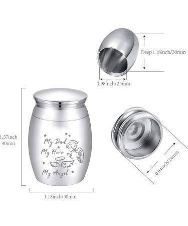 CREATCABIN Mini Cremation Urn Keepsake Kit - Hero Angel Metal Sharing Urn for Human and Pets - 1.6x1.2 Inch Silver - Angel & Fairy Design - Buy Online on GoSupps.com