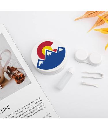 Colorado Sunset1 Round Case For Contact Lens Kit Storage Box with Mirror Printed - Buy Online on GoSupps.com