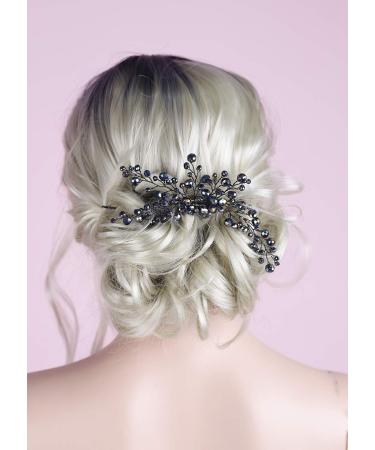 Anglacesmade Bridal Wedding Rhinestone Hair Comb Black Hair Comb Crystal Hair Crown Prom Party Boho Festival Hairpiece Women Headpiece Wedding Hair Accessories for Women and Girls - Buy Online on GoSupps.com