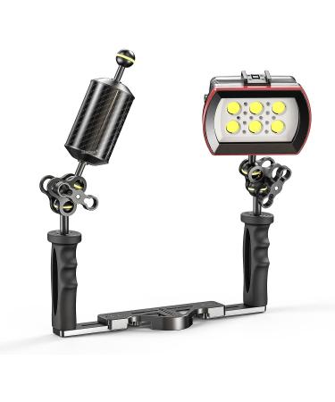 Seafrogs D60mm 7'' Carbon Fiber Underwater Float Arm for Diving Tray - Lightweight Buoyancy Arm for Video Light/Strobe - Buy Online on GoSupps.com