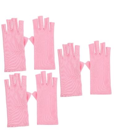 FRCOLOR 3 Pairs Nail Gloves Half Finger Gloves Uv Protection Gloves for Manicure Protective Gloves for Manicure Moisturizing Gloves Uv Gloves for Gel Manicures Spandex Led Nail Polish