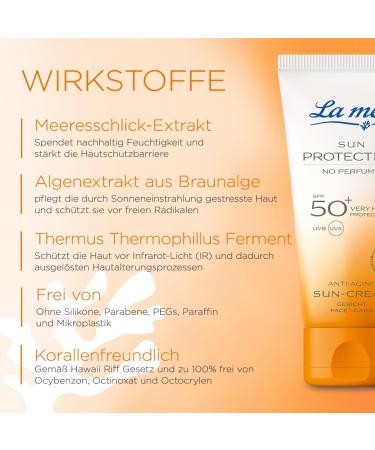  La Mer La mer Sun Cream SPF 50+ Anti-Ageing Sun Lotion for Face 50ml Light Weight Fast Absorbing Non-Greasy Vitamin E & Sea High School Extract - Buy Online on GoSupps.com
