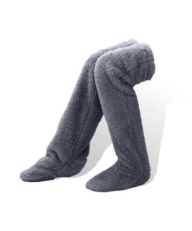 Cast Foot Protective Sleeves Over the knee socks for Cold Weather (Gray)