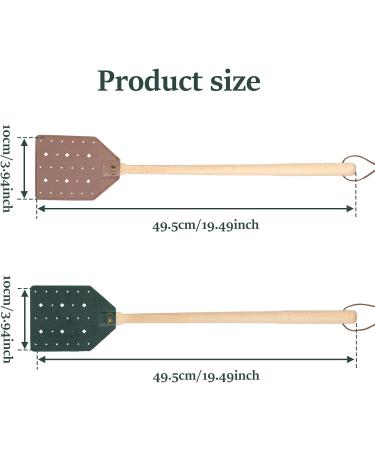 2pcs Fly Swatter PU Leather Fly Swatters with Wood Handle 19.5 Inches Long Handle Bug Swatter Manual Flyswatters for Indoor Outdoor Classroom - Buy Online on GoSupps.com